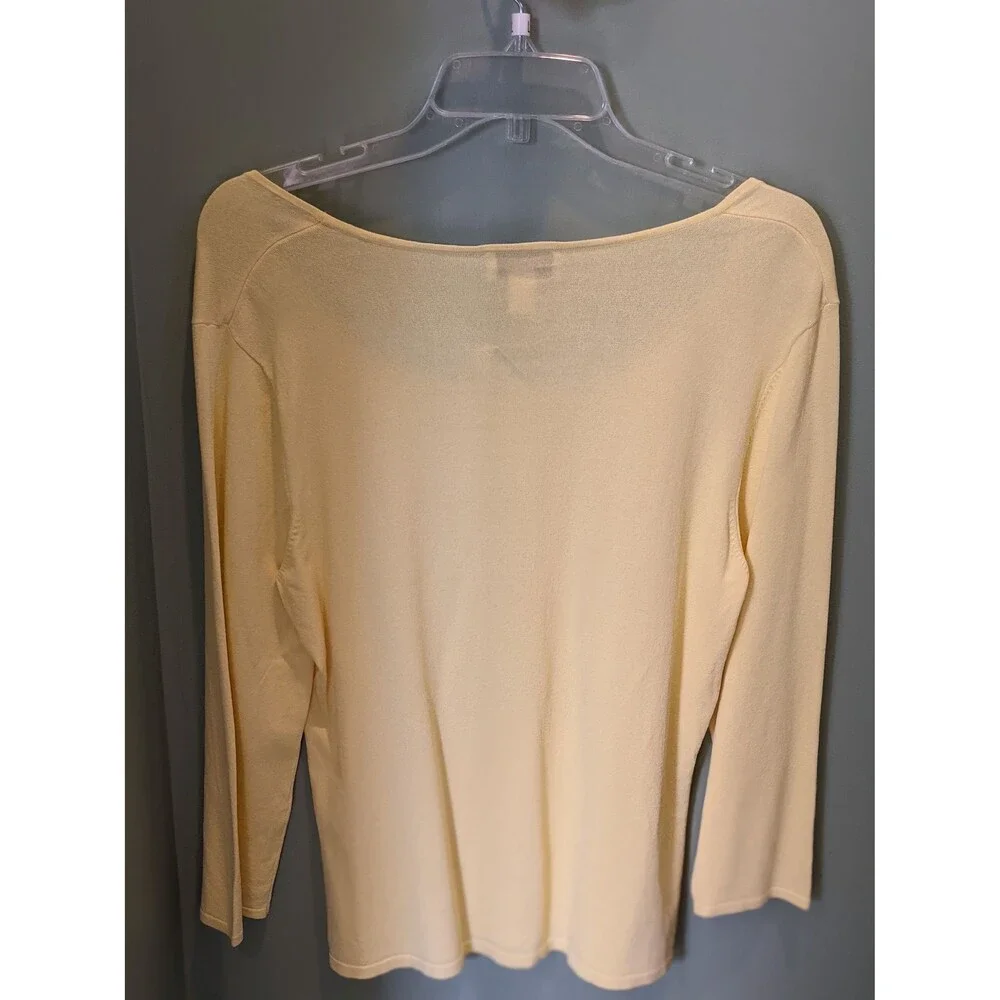 Talbots yellow long sleeve blouse -size L -Gently Used